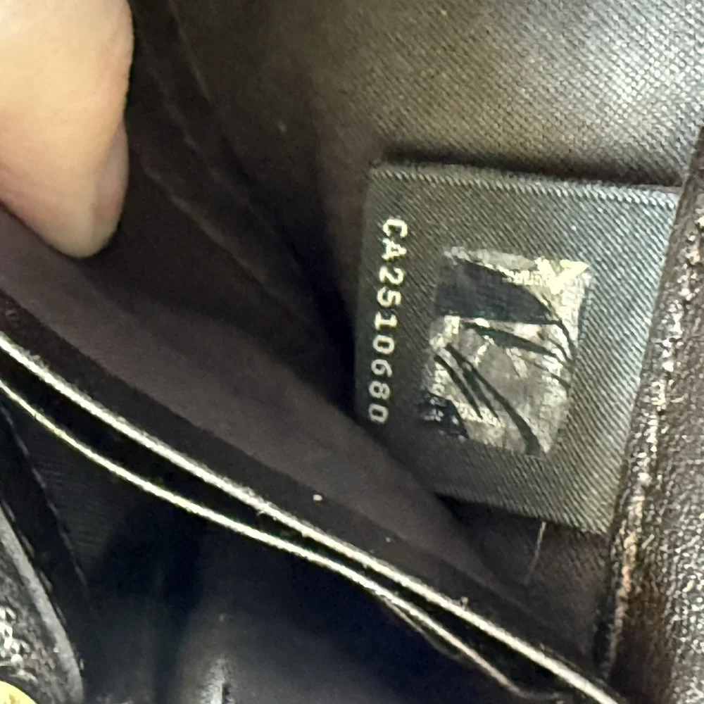 Fendi Zucca Continental Long Wallet Black Brown Canvas Gold‎ Tone Buckle